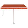 vidaXL Toldo retr&aacute;til manual independente 300x250cm laranja e castanho