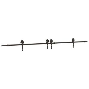 vidaXL Kit de ferragens para porta deslizante 366 cm a&ccedil;o preto