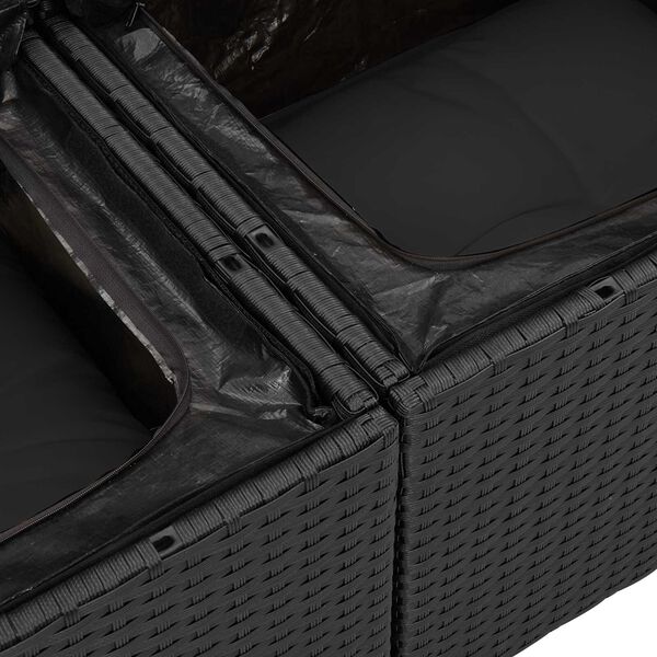 vidaXL Conjunto de Sof&aacute; de Jardim 8 pcs Preto vime PE