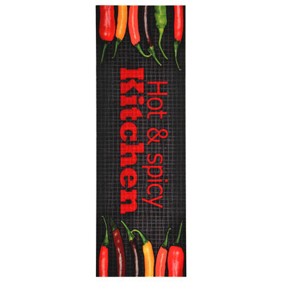 vidaXL Tapete de cozinha lavável com design Hot&Spicy 45x150 cm