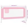 vidaXL Barra de seguran&ccedil;a p/ cama infantil tecido 150x25 cm rosa