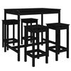 vidaXL 5 pcs conjunto de bar para jardim pinho maci&ccedil;o preto