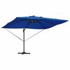 vidaXL Guarda-sol Roma de Braço Articulado Manual Azul e Preto