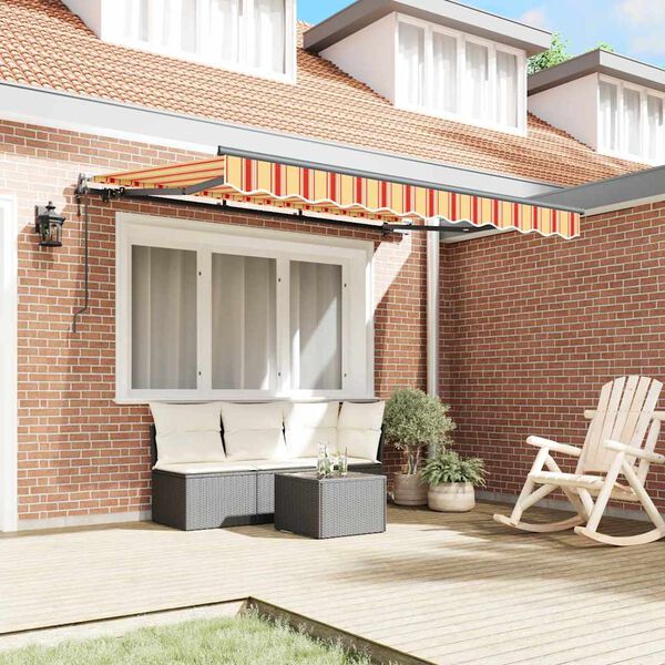 vidaXL Toldo Retr&aacute;til Amarelo 350 x 200 cm tecido