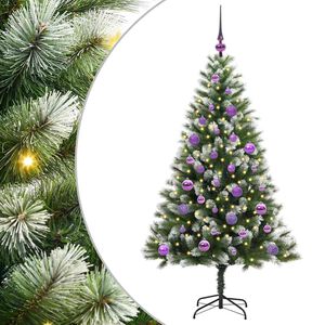 vidaXL &Aacute;rvore de Natal Artifical com Neve Flock 150 LED Branco quente