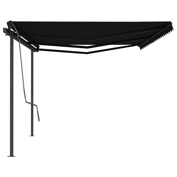 vidaXL Toldo retr&aacute;til manual com postes 6x3 m antracite