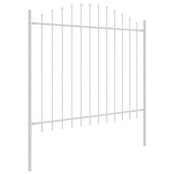 vidaXL Cerca para Jardim 4 pcs Branco 170 x 165 cm A&ccedil;o revestido a p&oacute;