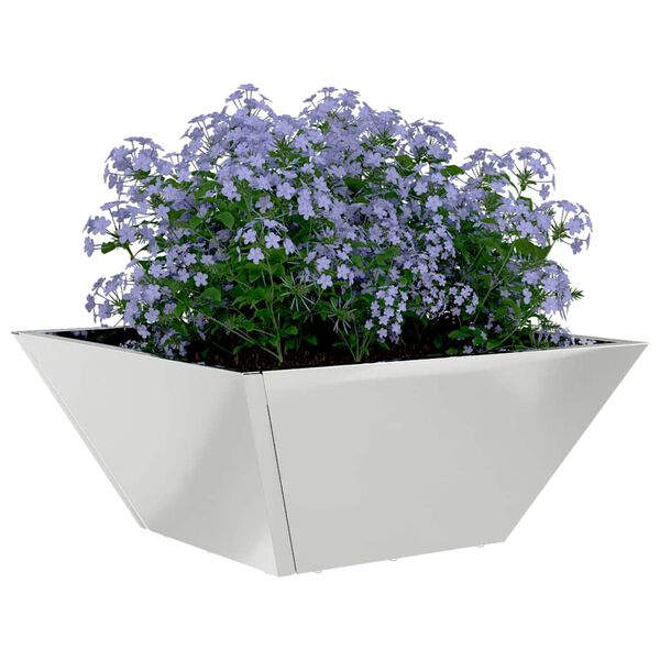 vidaXL Vaso de Jardim Prateado 35 x 35 x 15 cm Aço Galvanizado