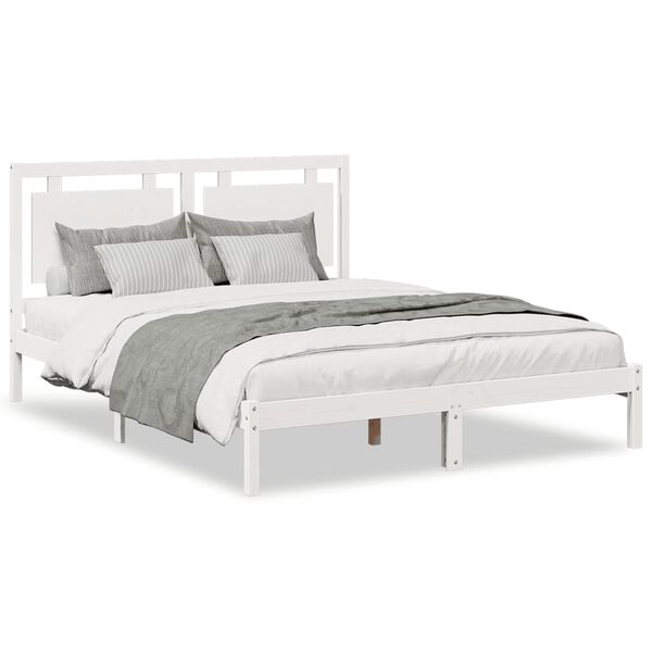 vidaXL Cama extra longa sem colchão 160x210 cm madeira maciça