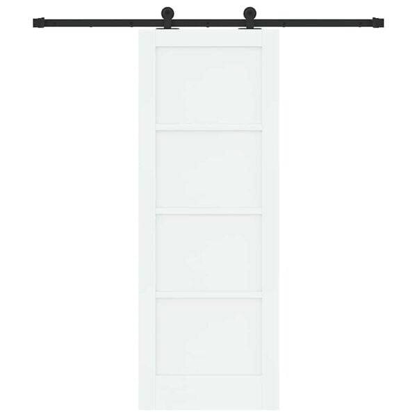 vidaXL Porta Deslizante Branco e Preto 73,5 x 198,5 cm