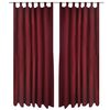Cortinas de cetim + presilhas 2 pcs, bordeaux 140 x 175 cm