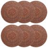 vidaXL Sousplat de Erva Marinha 6 pcs Castanho &Oslash; 30 cm