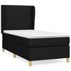 vidaXL Cama com molas/colch&atilde;o 80x200 cm tecido preto