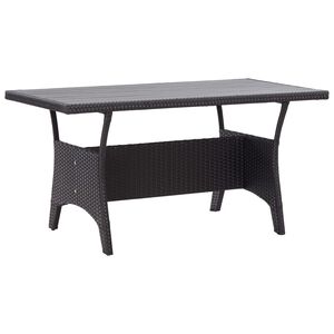 vidaXL Mesa de jardim 120x70x66 cm vime PE preto