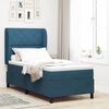 vidaXL Cama Box com colch&atilde;o Azul Escuro 200 x 100 cm Poli&eacute;ster