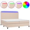 vidaXL Cama box spring c/colch&atilde;o/LED 200x200cm couro artif. cappuccino
