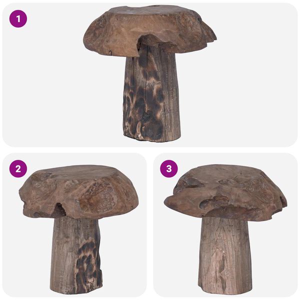 vidaXL Banqueta Natural 35 x 35 x 35 cm Madeira de Teca S&oacute;lida