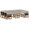vidaXL Conjunto de Sof&aacute;s para Exterior 10 unid. Natural e Cinza claro