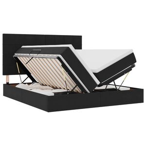 vidaXL Cama de Armazenamento LED com Colch&atilde;o Preto 180 x 200 cm Veludo