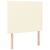vidaXL Estrutura de cama c/ cabeceira couro artificial 100x200cm creme