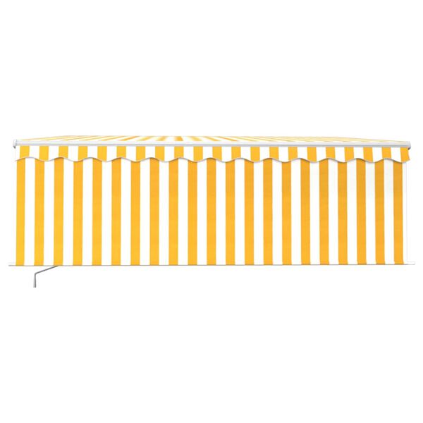 vidaXL Toldo retr&aacute;til manual com estore 4x3 m amarelo e branco