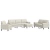 vidaXL 4 pcs conjunto de sof&aacute;s com almofad&otilde;es e rolos veludo creme
