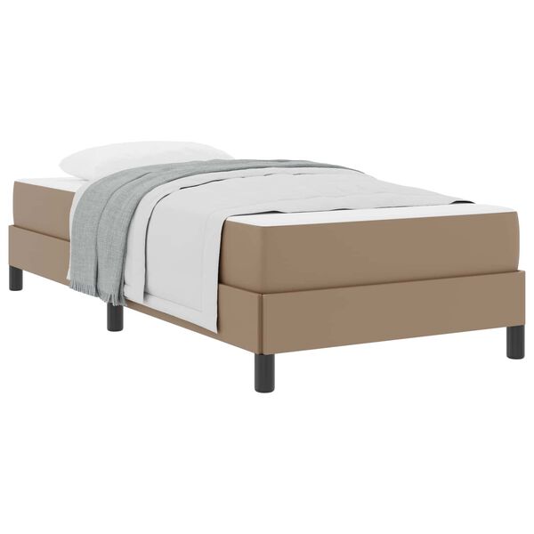 vidaXL Estrutura da Cama com colch&atilde;o Cappuccino 90 x 190 cm tecido