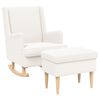 vidaXL Poltrona com Puff 2 unid. Creme Boucl&eacute;
