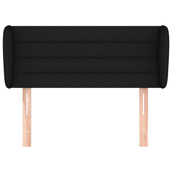 vidaXL Cabeceira de cama c/ abas tecido 93x23x78/88 cm preto