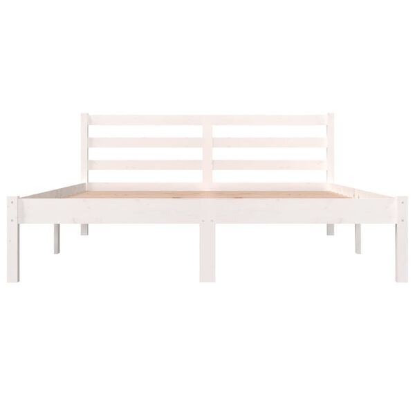 vidaXL Estrutura de cama pequena casal 120x190 cm pinho maci&ccedil;o branco