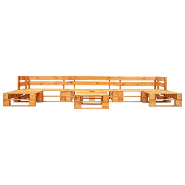 vidaXL Sof&aacute;s paletes jardim 6 pcs madeira castanho mel