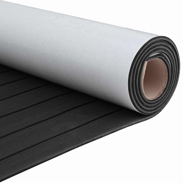 vidaXL Piso de Barco cinzento-escuro e preto 240 x 90 cm Espuma EVA