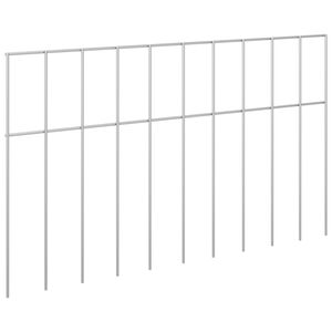 vidaXL Painel de Cerca para Jardim 12 unid. 50 x 30 cm A&ccedil;o Galvanizado