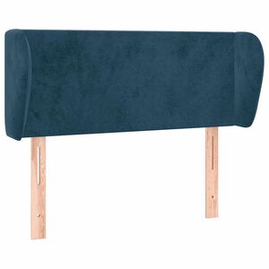 vidaXL Cabeceira de cama c/ abas veludo 93x23x78/88 cm azul-escuro