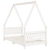 vidaXL Estrutura de cama infantil 80x160 cm pinho maci&ccedil;o branco