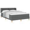 vidaXL Cama Box com cabeceira Cinzento escuro 160 x 200 cm tecido