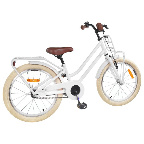 vidaXL Bicicleta Infantil 18 Polegadas para 5-7 anos Branco