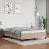 vidaXL Estrutura de cama 140x190 cm couro artificial cappuccino