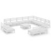 vidaXL 13 pcs conjunto lounge de jardim pinho maci&ccedil;o branco