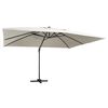 vidaXL Guarda-sol cantilever luzes LED/poste alum&iacute;nio 400x300 cm areia