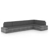 vidaXL 5 pcs conjunto lounge de jardim c/ almofad&otilde;es vime PE cinzento
