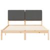 vidaXL Estrutura de Cama com Cabeceira Estofada Cinza Escuro