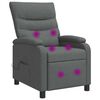 vidaXL Recliner de Massagem Cinzento-Escuro Tecido