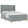 vidaXL Cama Box com cabeceira Cinzento-claro 140 x 190 cm tecido