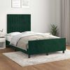 vidaXL Estrutura de cama com colch&atilde;o verde escuro 120x190 cm Veludo