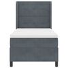 vidaXL Cama Box com colch&atilde;o Cinza Escuro 100 x 200 cm Veludo