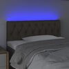 vidaXL Cabeceira cama luzes LED tecido 90x7x78/88cm cinza-acastanhado