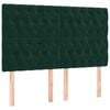 vidaXL Cama box spring c/ colch&atilde;o/LED 140x200 cm veludo verde-escuro