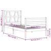 vidaXL Estrutura de cama com cabeceira 90x200 cm madeira maci&ccedil;a