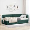 vidaXL Estrutura de Cama de Canto com Colch&atilde;o 2 pcs Verde Veludo
